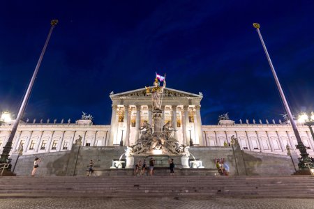 Parliament in Vienna at night