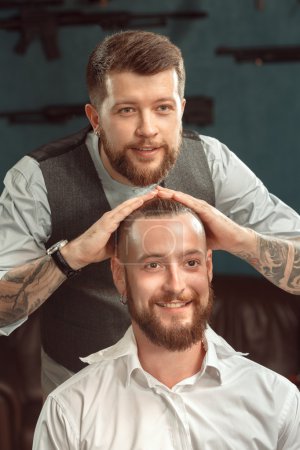 Hair styling by a professional barber