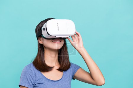 Woman watching with virtual reality