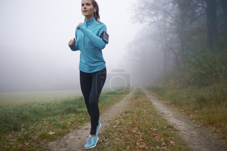 Woman running in the morning
