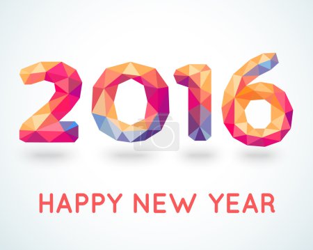 Happy New Year 2016 colorful greeting card