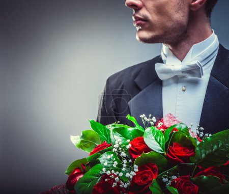 Man with a bouquet
