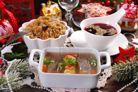 some dishes for traditional polish christmas eve supper 