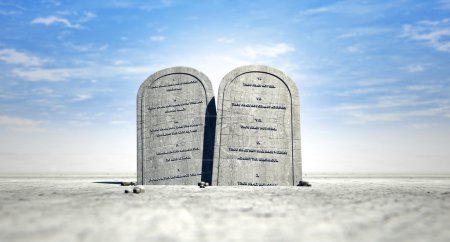 Ten Commandments Standing In The Desert