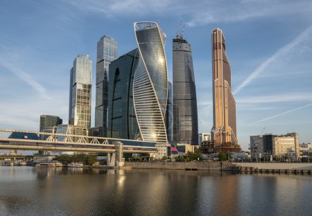 Business Center Moscow City at sunrise.