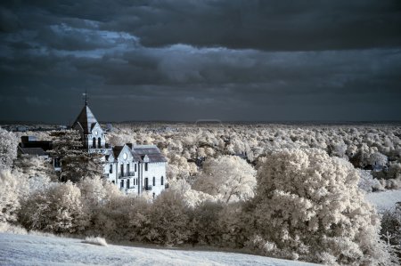 Stunning beautioful unique infra red landscape with false color 