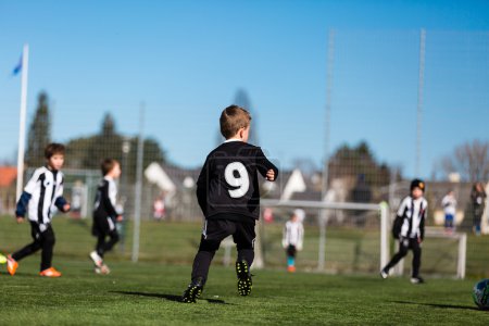 Young boy during soccer match