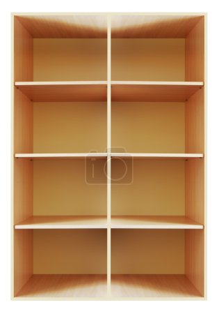 Blank wooden bookshelf 