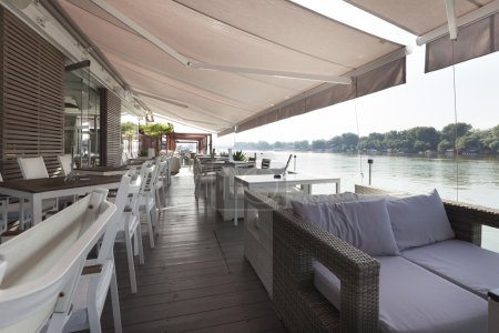 Summer cafe on the river