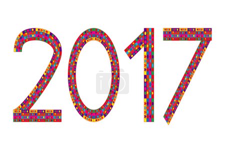Multi Colored Numbers Of Year 2017