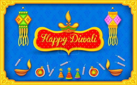 Diwali background with colorful firecracker