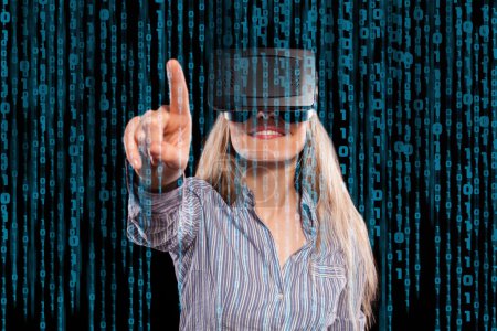 Woman in virtual reality headset