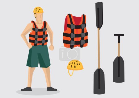 Vector Character and Equipment for Water Sports Outdoor Adventur