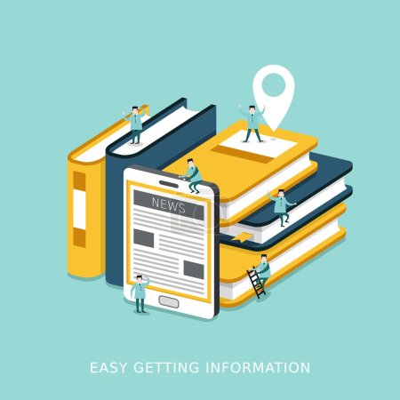 easy getting information concept flat 3d isometric infographic 