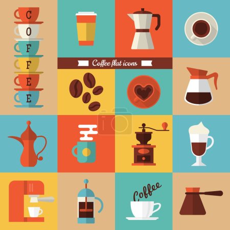 Modern icons for coffee shop