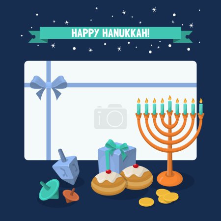 Jewish Holiday Hanukkah elements