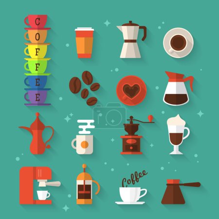Icons for coffee shop and restaurant