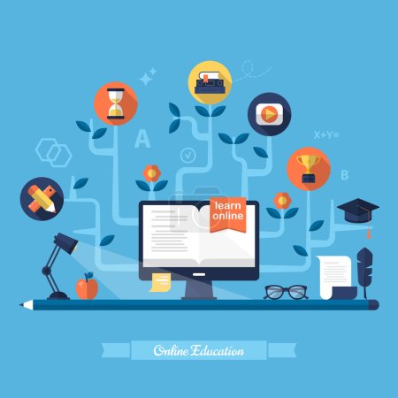 Illustration for e-learning and online education