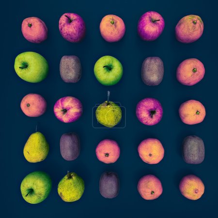 Unreal fruit set. bright design photo
