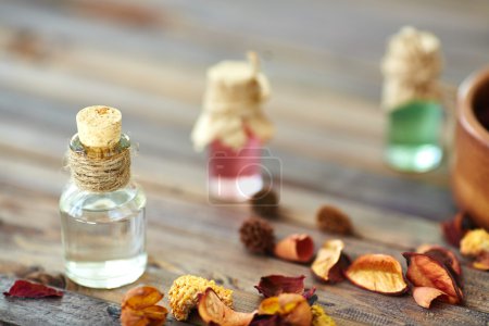 Aromatic essences in bottles