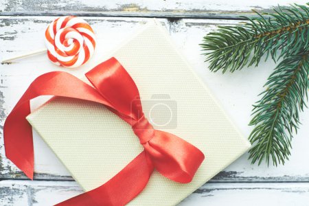 Christmas lollipop, conifer and card