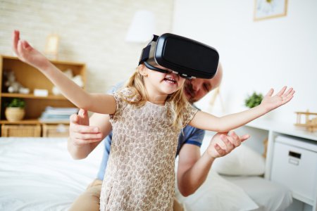 Girl enjoying virtual reality