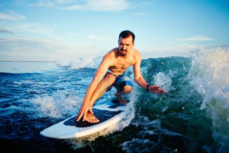 Surfboarder practicing surfboarding