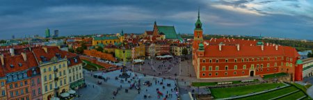 Panoramic view of  Zamkowy Castle square, Warsaw, Poland