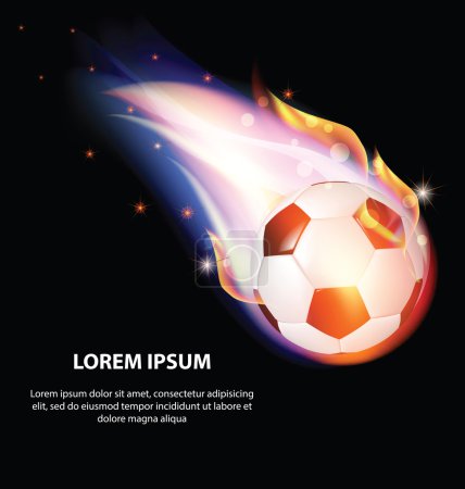 Isolated Fire Soccer Ball or Football Symbol with Stars