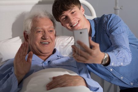 Selfie with grandpa in hospital