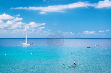 Blue lagoon. Ibiza, Balearic islands. Spain