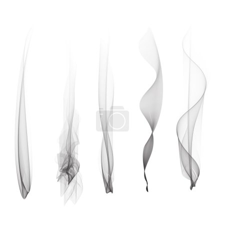 Vector set of smoke effect, smooth, flame, background, isolated, wallpaper,