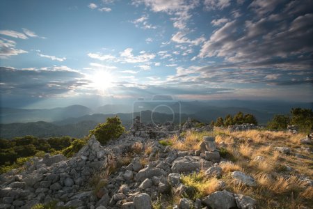 Sunrise in the Dinaric mountains