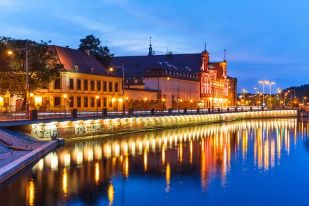Night view of Wroclaw, Poland