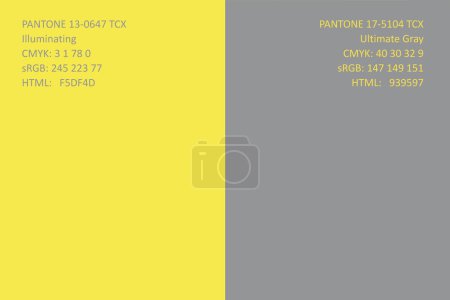 Color of the Year 2021 Illuminating 13-0647 and Ultimate Gray 17-5104. Minimalist pattern. Tools For Designers.