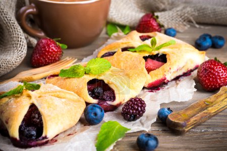 Fruit tarts with berries