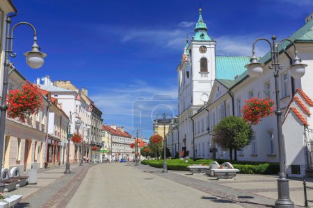 A view of the historical architecture of the mein square in Rzeszow