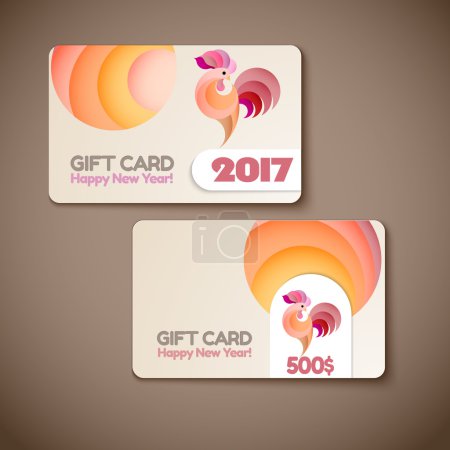 Year of rooster design for banner, gift card