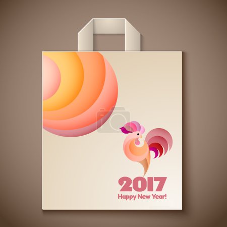 Year of rooster design for paper bag