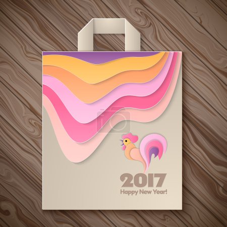 Year of rooster design for paper bag