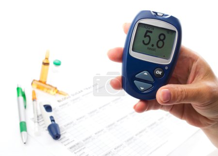Diabetic concept with glucometer