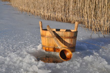 Accessories for Russian bath near ice hole