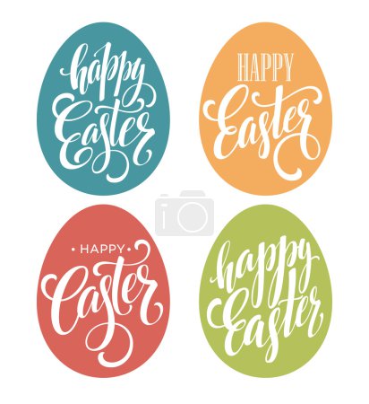 Happy Easter Egg lettering. Vector illustration