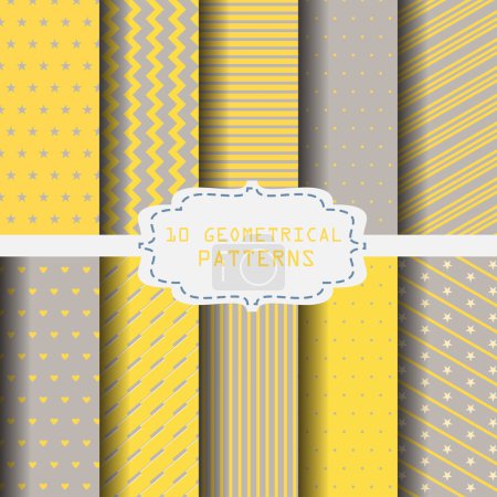 10 different yellow and gray patterns