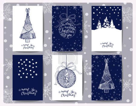 Christmas And New Year Greeting Cards