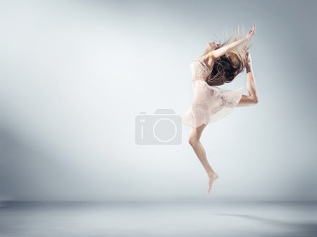 Flexible young girl in ballet figure