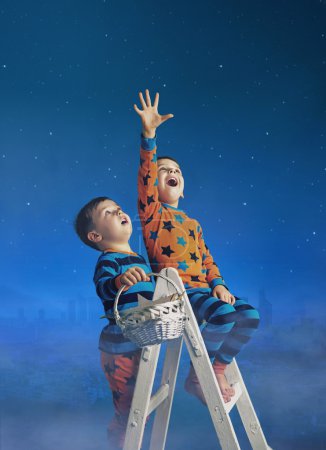 Two brothers collecting the stars