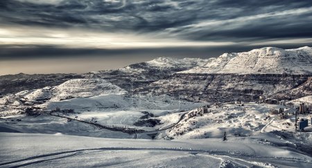 Beautiful winter mountains landscape