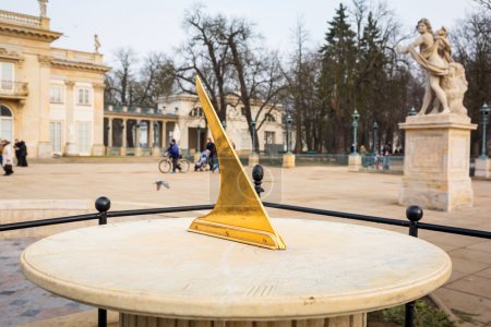 Ancient sun clock in Royal Baths Park, Warsaw