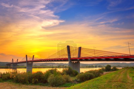 Cable stayed bridge over Vistula river
